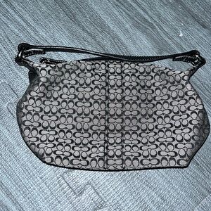 Coach Purse - Black/Gray Signature canvas - small